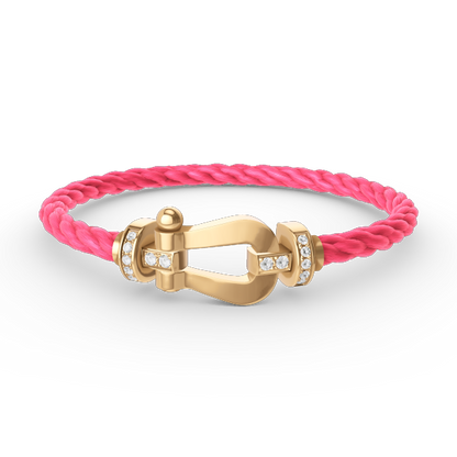 [⭐Novea]FORCE LARGE HORSESHOE HALF DIAMOND BRACELET GOLD