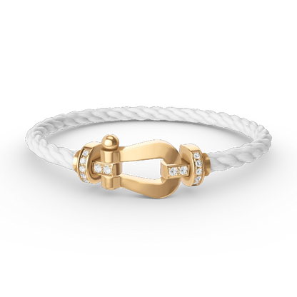 [⭐Novea]FORCE LARGE HORSESHOE HALF DIAMOND BRACELET GOLD