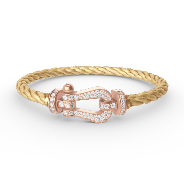 [⭐Novea]FORCE LARGE HORSESHOE FULL DIAMOND BRACELET ROSE GOLD