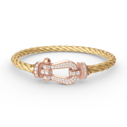 [⭐Novea]FORCE LARGE HORSESHOE FULL DIAMOND BRACELET ROSE GOLD