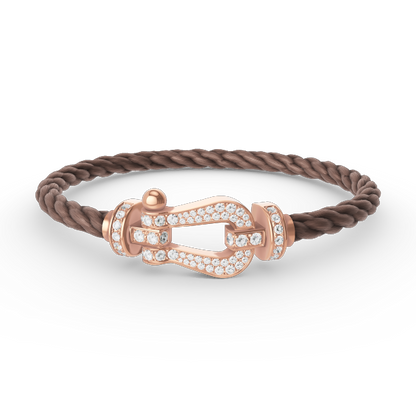 [⭐Novea]FORCE LARGE HORSESHOE FULL DIAMOND BRACELET ROSE GOLD