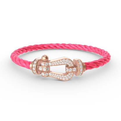 [⭐Novea]FORCE LARGE HORSESHOE FULL DIAMOND BRACELET ROSE GOLD