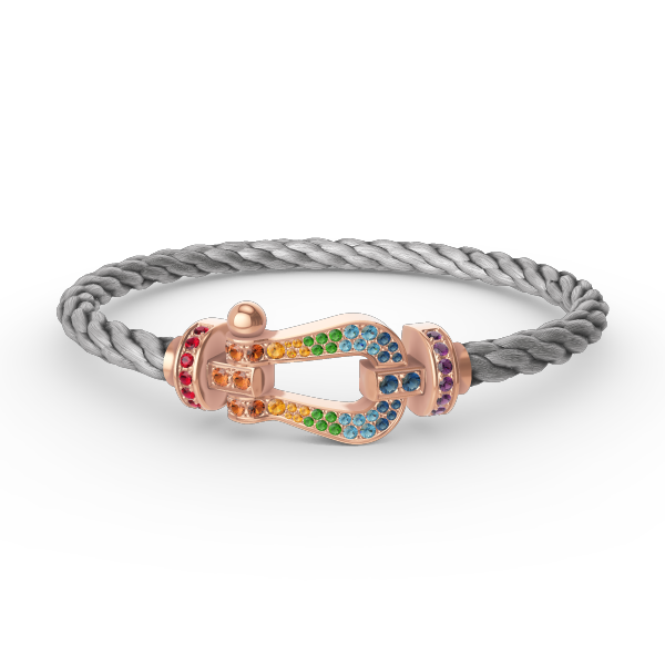 [⭐Novea]FORCE LARGE HORSESHOE  COLORED DIAMOND BRACELET ROSE GOLD