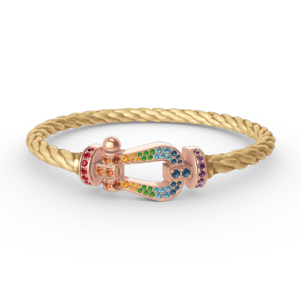 [⭐Novea]FORCE LARGE HORSESHOE  COLORED DIAMOND BRACELET ROSE GOLD