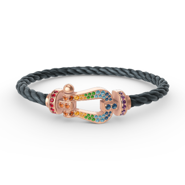 [⭐Novea]FORCE LARGE HORSESHOE  COLORED DIAMOND BRACELET ROSE GOLD