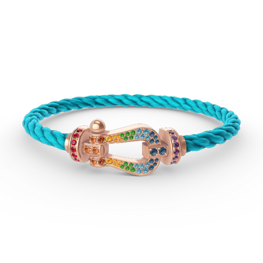 [⭐Novea]FORCE LARGE HORSESHOE  COLORED DIAMOND BRACELET ROSE GOLD