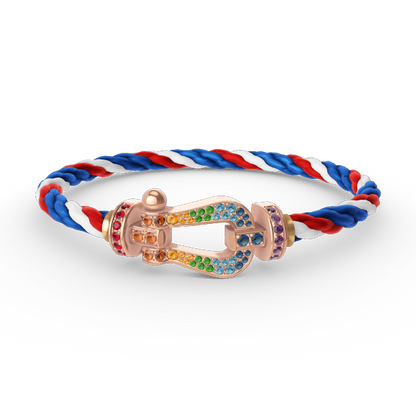 [⭐Novea]FORCE LARGE HORSESHOE  COLORED DIAMOND BRACELET ROSE GOLD
