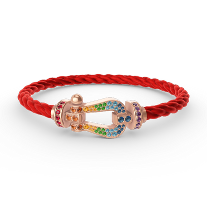 [⭐Novea]FORCE LARGE HORSESHOE  COLORED DIAMOND BRACELET ROSE GOLD