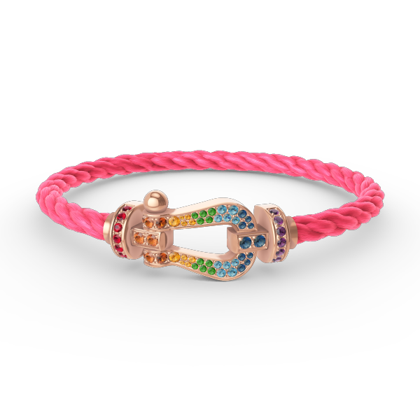 [⭐Novea]FORCE LARGE HORSESHOE  COLORED DIAMOND BRACELET ROSE GOLD