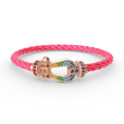 [⭐Novea]FORCE LARGE HORSESHOE  COLORED DIAMOND BRACELET ROSE GOLD