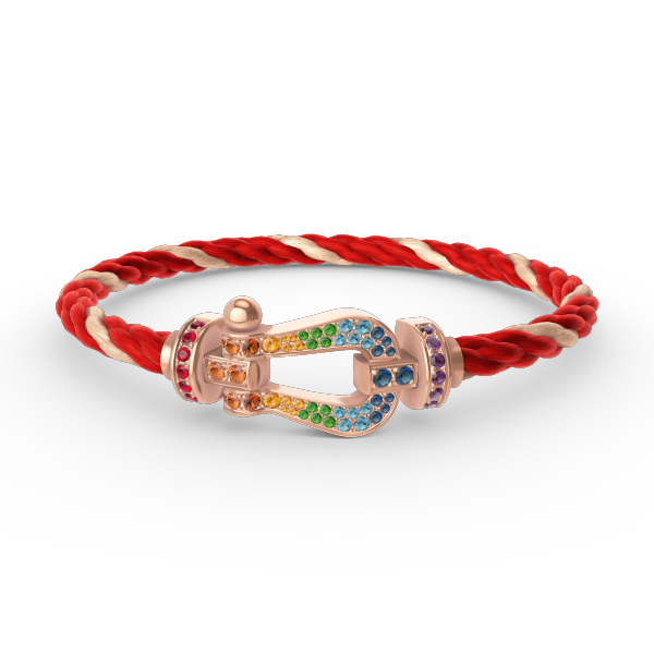 [⭐Novea]FORCE LARGE HORSESHOE  COLORED DIAMOND BRACELET ROSE GOLD