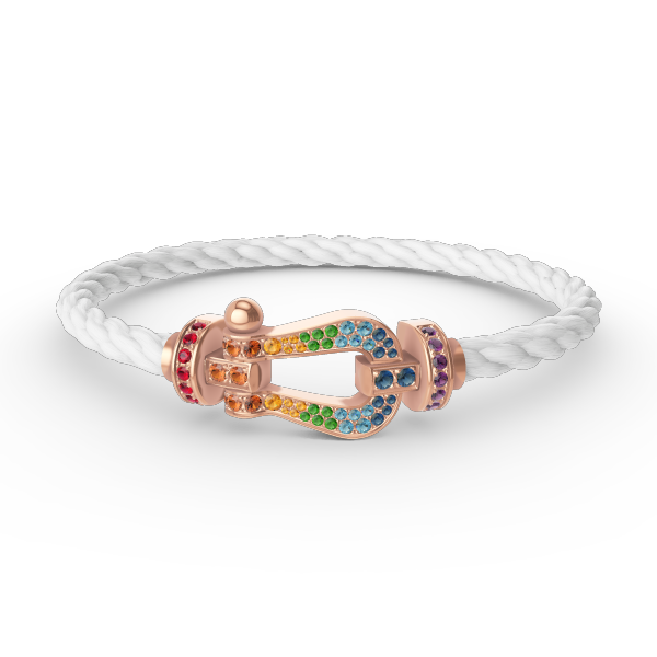 [⭐Novea]FORCE LARGE HORSESHOE  COLORED DIAMOND BRACELET ROSE GOLD