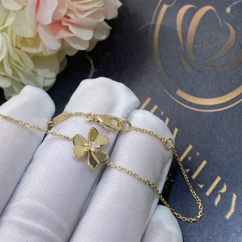 [⭐Novea]FRIVOLE GOLD FLOWER PINK MALACHITE BRACELET