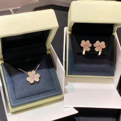 [⭐Novea]FRIVOLE PINK GOLD FLOWER DIAMOND EARRINGS