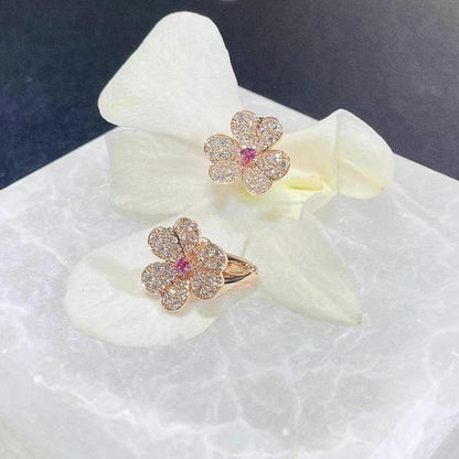 [⭐Novea]FRIVOLE PINK GOLD FLOWER DIAMOND EARRINGS