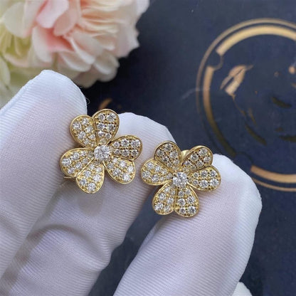 [⭐Novea]FRIVOLE GOLD FLOWER DIAMOND EARRINGS