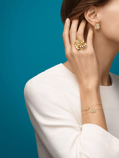 [⭐Novea]FRIVOLE GOLD FLOWER DIAMOND EARRINGS