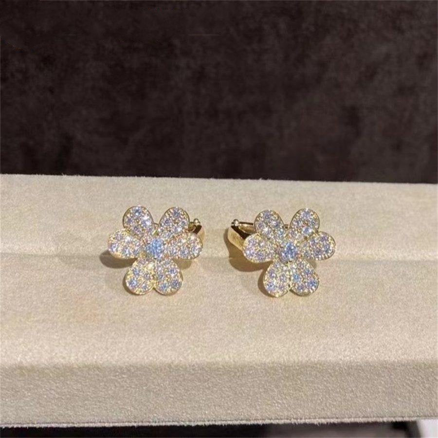 [⭐Novea]FRIVOLE GOLD FLOWER DIAMOND EARRINGS