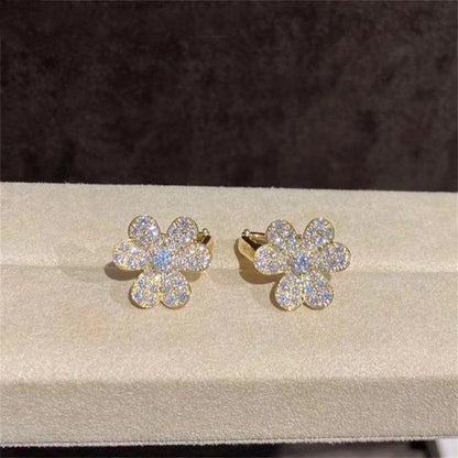 [⭐Novea]FRIVOLE GOLD FLOWER DIAMOND EARRINGS