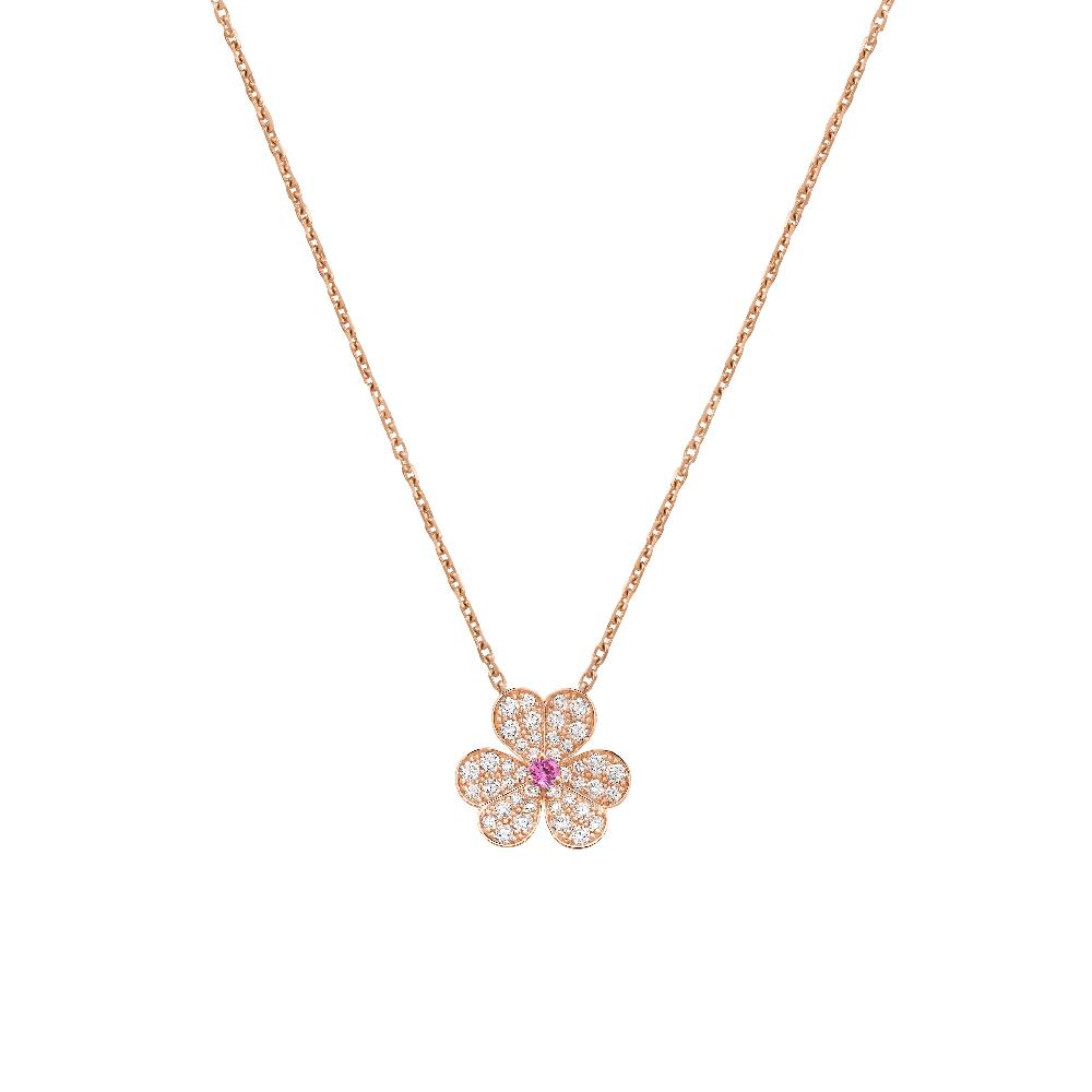 [⭐Novea]FRIVOLE ROSE GOLD FLOWER DIAMOND NECKLACE