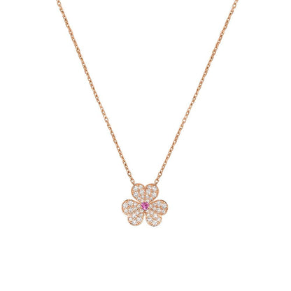 [⭐Novea]FRIVOLE ROSE GOLD FLOWER DIAMOND NECKLACE