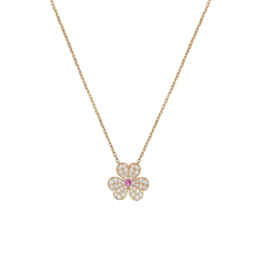 [⭐Novea]FRIVOLE ROSE GOLD FLOWER DIAMOND NECKLACE