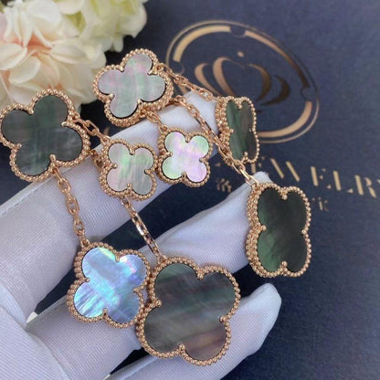[⭐Novea]CLOVER EARRINGS DARK MOP 4 MOTIFS ROSE GOLD