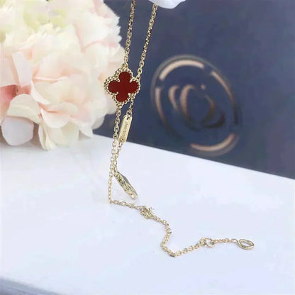 [⭐Novea]CLOVER  CARNELIAN SINGLE FLOWER BRACELET