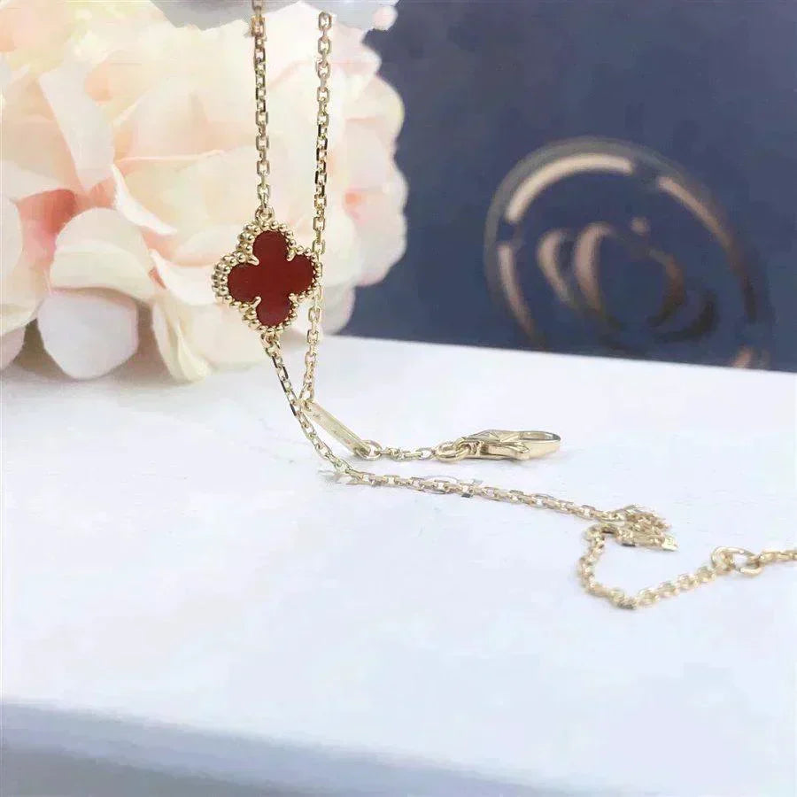 [⭐Novea]CLOVER  CARNELIAN SINGLE FLOWER BRACELET