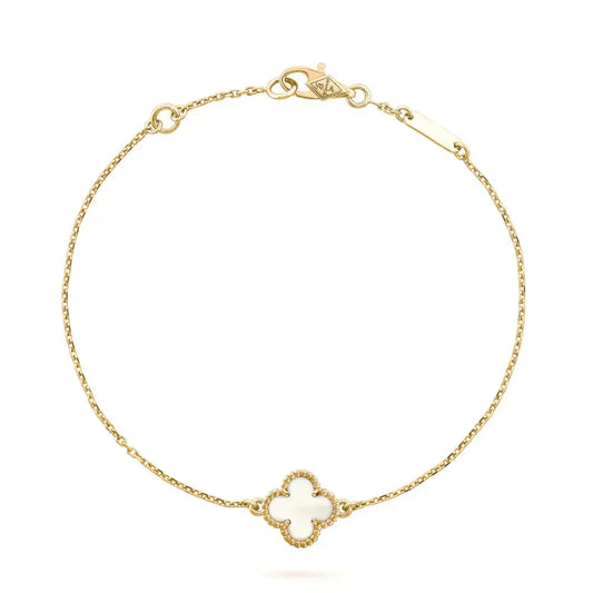 [⭐Novea]CLOVER WHITE MOP SINGLE FLOWER BRACELET