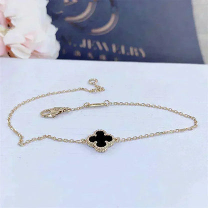 [⭐Novea]CLOVER ONYX SINGLE FLOWER BRACELET