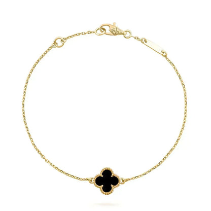 [⭐Novea]CLOVER ONYX SINGLE FLOWER BRACELET