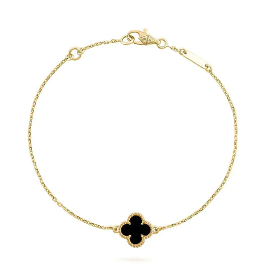[⭐Novea]CLOVER ONYX SINGLE FLOWER BRACELET