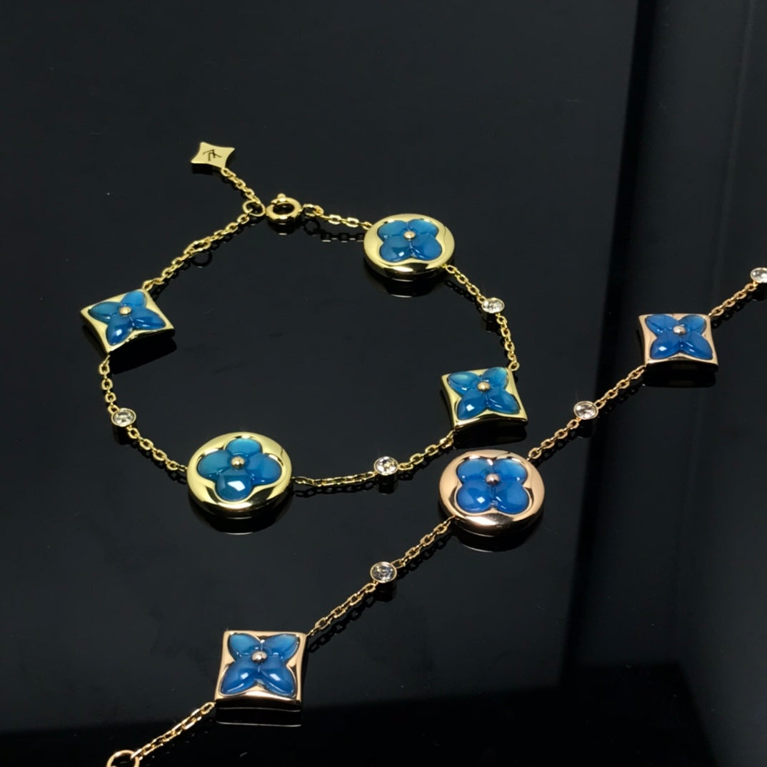 [⭐Novea]STAR AND SUN 4 MOTIF BLUE BRACELET