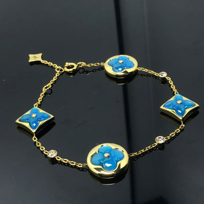 [⭐Novea]STAR AND SUN 4 MOTIF BLUE BRACELET