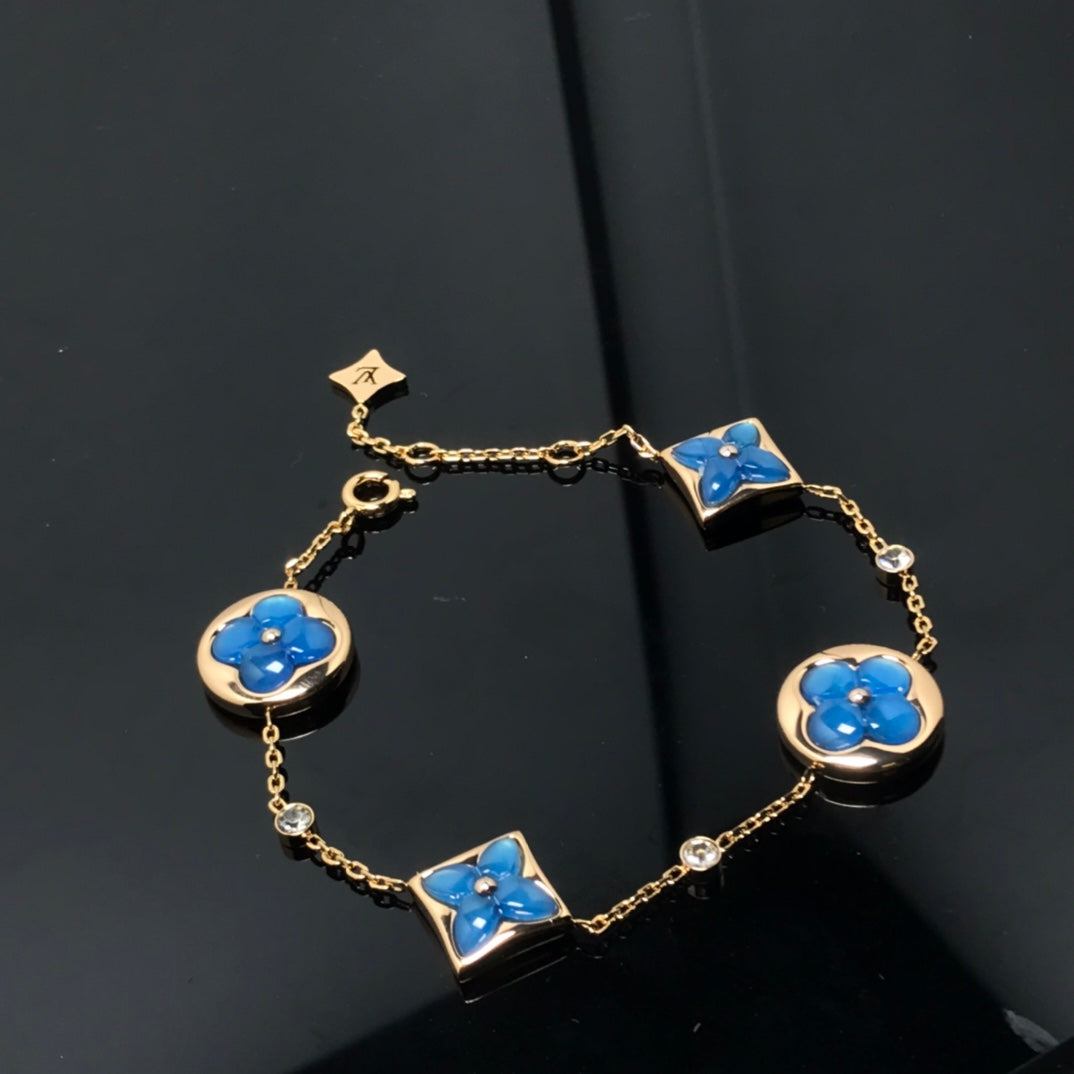 [⭐Novea]STAR AND SUN 4 MOTIF BLUE BRACELET