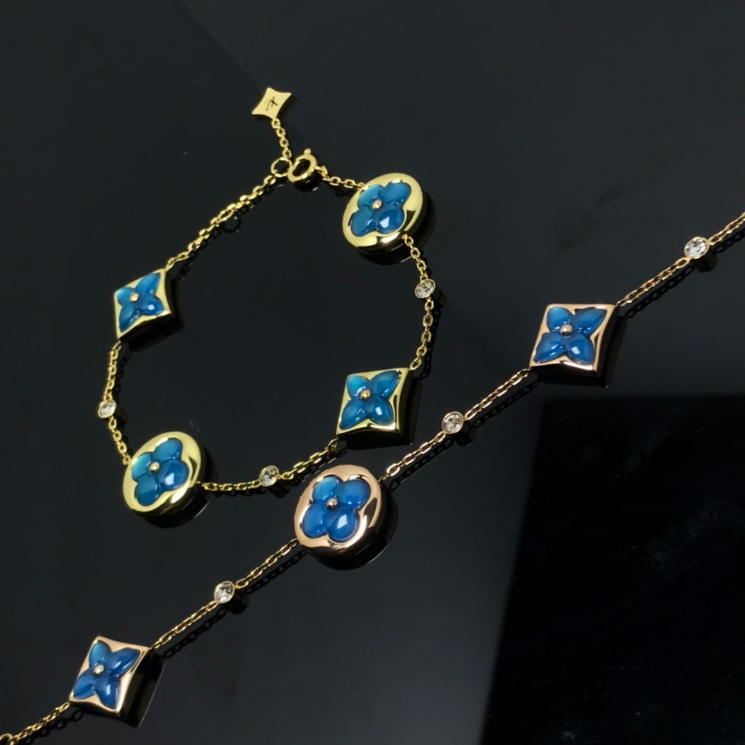 [⭐Novea]STAR AND SUN 4 MOTIF BLUE BRACELET