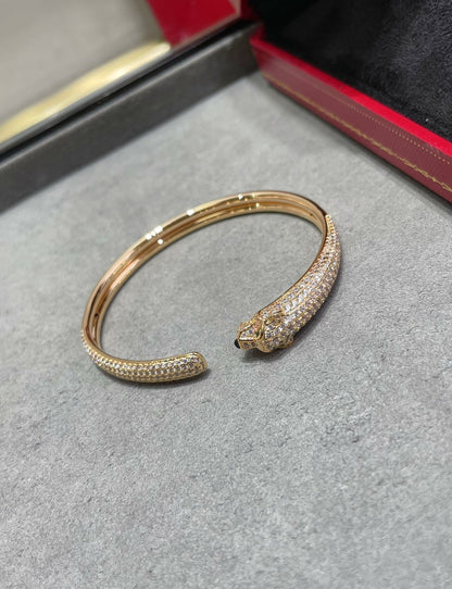 [⭐Novea]PANTHERE FULL DIAMOND OPEN BRACELET