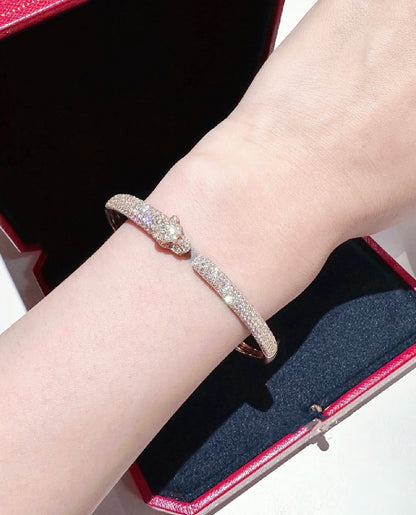 [⭐Novea]PANTHERE FULL DIAMOND OPEN BRACELET