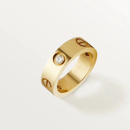 [⭐Novea]LOVE RING 5.5MM 3 DIAMONDS PINK GOLD
