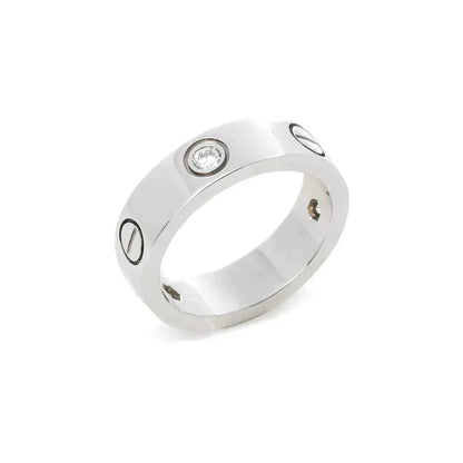 [⭐Novea]LOVE RING 5.5MM 3 DIAMONDS SILVER